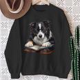 Cute Dog Border Collie Reading Book Sweatshirt Gifts for Old Women Cute Dog Border Collie Reading Book Sweatshirt Gifts for Old Women