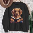 Cute Dog Golden Retriever Reading Book Sweatshirt Gifts for Old Women