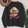 Cute Dog Poodle Reading Book Sweatshirt Gifts for Old Women Cute Dog Poodle Reading Book Sweatshirt Gifts for Old Women