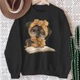 Cute Dog Reading Book Bandana Pup Reader Sweatshirt Gifts for Old Women