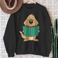 Cute Dog Reading A Human Training Book Dog Sweatshirt Gifts for Old Women
