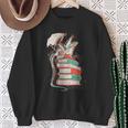 Cute Dragon Reading Cat Books Dragon Sweatshirt Gifts for Old Women