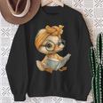 Cute Duckling Reading Book With Sweatshirt Gifts for Old Women
