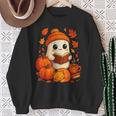 Cute Ghost Reading Book Autumn Pumpkins Cat Coffee Halloween Sweatshirt Gifts for Old Women Cute Ghost Reading Book Autumn Pumpkins Cat Coffee Halloween Sweatshirt Gifts for Old Women