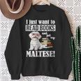 Cute Glasses Read Books & Pet My Maltese Lover Sweatshirt Gifts for Old Women