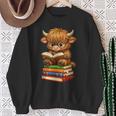 Cute Highland Cow With Glasses Reading Books Sweatshirt Gifts for Old Women Cute Highland Cow With Glasses Reading Books Sweatshirt Gifts for Old Women
