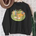 Cute Kawaii Cat Books Flowers Sweatshirt Gifts for Old Women Cute Kawaii Cat Books Flowers Sweatshirt Gifts for Old Women