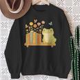 Cute Kawaii Frog Books Flowers Sweatshirt Gifts for Old Women Cute Kawaii Frog Books Flowers Sweatshirt Gifts for Old Women
