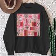 Cute Pink Book Pattern Book Lover Sweatshirt Gifts for Old Women Cute Pink Book Pattern Book Lover Sweatshirt Gifts for Old Women