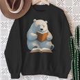 Cute Polar Bear Is Reading a Book Reading Polar Bear Sweatshirt Gifts for Old Women