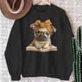 Cute Pug Reading Dog Book Lover Animal Graphic Baby Portrait Sweatshirt Gifts for Old Women Cute Pug Reading Dog Book Lover Animal Graphic Baby Portrait Sweatshirt Gifts for Old Women
