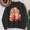 Cute Red Panda Reading Book Sloth Kawaii Animal Sweatshirt Gifts for Old Women