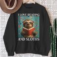 Cute Sloth Reading Book School Librarian Teacher Student Sweatshirt Gifts for Old Women