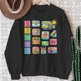 Cute Teacher Life With Crayons Rainbow Books Apple School Sweatshirt Gifts for Old Women