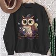 Cute Wizard Owl Reading Book Magic Candle Sweatshirt Gifts for Old Women Cute Wizard Owl Reading Book Magic Candle Sweatshirt Gifts for Old Women