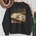 Dark Academia Vintage Book And Floating Letters Graphic Sweatshirt Gifts for Old Women