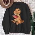 Dinosaur Reading Book Dino Reading Book Lovers Book Readers Sweatshirt Gifts for Old Women