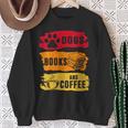 Dogs Books And Coffee Dog Book Reader Lover Sweatshirt Gifts for Old Women