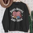 Dogs Books And Yarn Crocheting Sweatshirt Gifts for Old Women Dogs Books And Yarn Crocheting Sweatshirt Gifts for Old Women