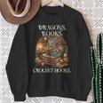 Dragons Books Crochet Hooks Sweatshirt Gifts for Old Women