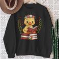 Duck Reading Book Graphic Duck With Book Floral Sweatshirt Gifts for Old Women