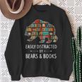 Easily Distracted By Bears & Books Lover Mammal Animal Sweatshirt Gifts for Old Women
