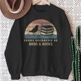 Easily Distracted By Birds & Books Retro Birding Bird Sweatshirt Gifts for Old Women
