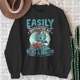 Easily Distracted By Books And Dragons Nerds Sweatshirt Gifts for Old Women