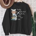 Easily Distracted By Books Wine And Cats Lover Sweatshirt Gifts for Old Women Easily Distracted By Books Wine And Cats Lover Sweatshirt Gifts for Old Women