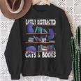 Easily Distracted By Cats And Book Bookworm Cat Lover For Men Women Sweatshirt Gifts for Old Women Easily Distracted By Cats And Book Bookworm Cat Lover For Men Women Sweatshirt Gifts for Old Women