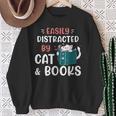 Easily Distracted By Cats And Books Cat & Book Lover For Men Women Kids Sweatshirt Gifts for Old Women Easily Distracted By Cats And Books Cat & Book Lover For Men Women Kids Sweatshirt Gifts for Old Women