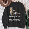 Easily Distracted By Cats And Books Reader Cat Lovers For Men Women Girls Kids Sweatshirt Gifts for Old Women Easily Distracted By Cats And Books Reader Cat Lovers For Men Women Girls Kids Sweatshirt Gifts for Old Women