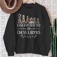 Easily Distracted By Chess And Books Sweatshirt Gifts for Old Women