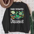 Easily Distracted By Coffee Books And Dragons Fantasy Sci-Fi Sweatshirt Gifts for Old Women