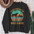 Easily Distracted By Dholes & Books Retro Wild Dogs Lover Sweatshirt Gifts for Old Women
