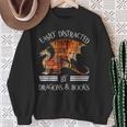 Easily Distracted By Dragons And Books Nerds Sweatshirt Gifts for Old Women