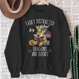 Easily Distracted By Dragons And Books Reading & Fantasy Sweatshirt Gifts for Old Women Easily Distracted By Dragons And Books Reading & Fantasy Sweatshirt Gifts for Old Women