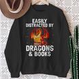 Easily Distracted By Dragons And Books Reading Sweatshirt Gifts for Old Women Easily Distracted By Dragons And Books Reading Sweatshirt Gifts for Old Women