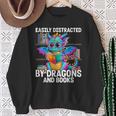 Easily Distracted By Dragons And Books Sweatshirt Gifts for Old Women