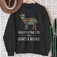 Easily Distracted By Goats & Books Lover Sheep Kid Sweatshirt Gifts for Old Women Easily Distracted By Goats & Books Lover Sheep Kid Sweatshirt Gifts for Old Women