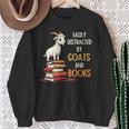 Easily Distracted By Goats And Books Goats And Book Reading Sweatshirt Gifts for Old Women