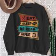 Eat Sleep Read Repeat Reading Books Reader Bookworm Sweatshirt Gifts for Old Women
