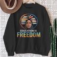 Education Is Freedom Woman Afro Books Reading Sweatshirt Gifts for Old Women Education Is Freedom Woman Afro Books Reading Sweatshirt Gifts for Old Women
