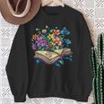 Enchanted Open Book With Blooming Flowers Sweatshirt Gifts for Old Women Enchanted Open Book With Blooming Flowers Sweatshirt Gifts for Old Women