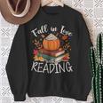 Fall In Love With Reading Autumn Librarian Cute Book Lover Sweatshirt Gifts for Old Women