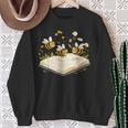 Floral Bumble Bee Reading Book Wildflower Bookish Librarian Sweatshirt Gifts for Old Women