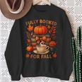Fully Booked For Fall Books Coffee Leaves Pumpkins Tee Sweatshirt Gifts for Old Women