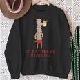 Giraffe Book Lovers I'd Rather Be ReadingShirt Sweatshirt Gifts for Old Women