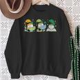 Gnomes Reading Books Teacher St Patricks Day Shamrock Irish Sweatshirt Gifts for Old Women