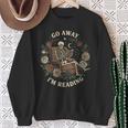 Go Away I'm Reading Librarian Skeleton Reading Book Lover Sweatshirt Gifts for Old Women